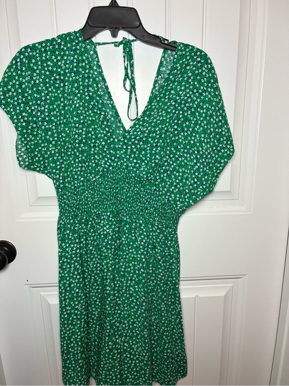 BeBop Green Floral Smocked Waist Midi Dress